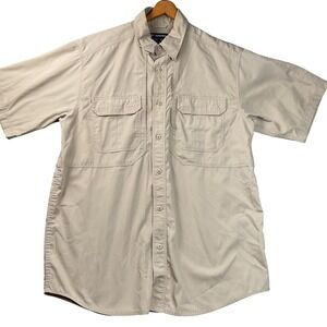 5.11 Tactical Series Shirt Mens M Tan Excellent Ripstop Short Sleeve 71175